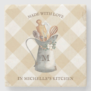 Name der Farm Monogram Steinuntersetzer