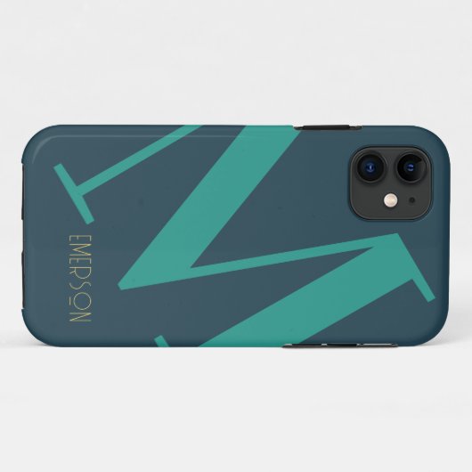 Name der Fettmonogramm Case-Mate iPhone Hülle (Rückseite (Horizontal))