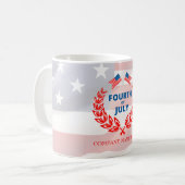 Name der Firma, 4. Juli Patriotic USA Flag Kaffeetasse (Vorderseite Links)
