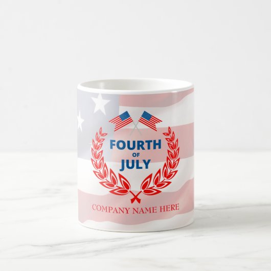 Name der Firma, 4. Juli Patriotic USA Flag Kaffeetasse (Mittel)