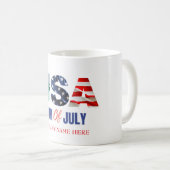 Name der Firma, 4. Juli Patriotic USA Flag Kaffeetasse (VorderseiteRechts)
