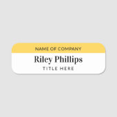 Name der Firma Clean Yellow & White Namensschild (Vorderseite)