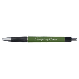 Name der Firma "Dark Green" und "White Script" Kugelschreiber