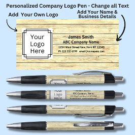 Name der Firma hinzufügen usw. Lichtholzeffekt Kugelschreiber