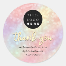 Name der Firma Logos Danke, dass Sie Rose Gold kau Runder Aufkleber