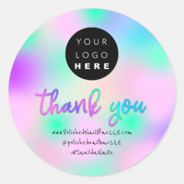 Name der Firma Logos Vielen Dank Shopping Holograp Runder Aufkleber