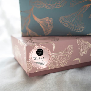 Name der Firma Logos Vielen Dank Shopping Rose Gli Runder Aufkleber