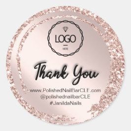 Name der Firma Logos Vielen Dank Shopping Rose Gli Runder Aufkleber