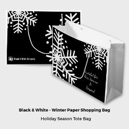 Name der Firma Snowflake Black & White Motto Große Geschenktüte
