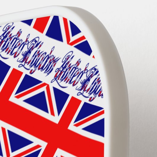 Name der Flagge des Vereinigten Königreichs und Gr Pickleball Schläger (Linke Seite)