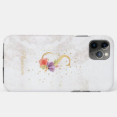 Name der floralen Monogramm Anfangsbuchstaben Case-Mate iPhone Hülle (Rückseite (Horizontal))