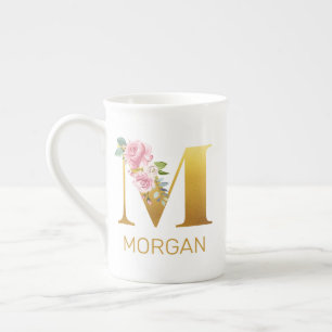 Name der floralen Monogramm - Erstmaliges botanisc Porzellantasse