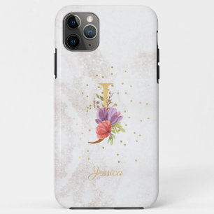 Name der floralen Monogramm Initial J Letter Perso Case-Mate iPhone Hülle