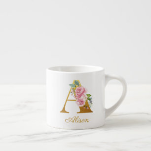 Name der floralen Monogrammbezeichnung Initial Bot Espressotasse