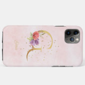 Name der floralen Wasserfarbe Anfangsbuchstabe G Case-Mate iPhone Hülle (Rückseite (Horizontal))