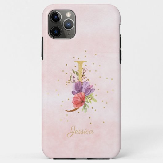 Name der floralen Wasserfarbe Anfangsbuchstabe J Case-Mate iPhone Hülle (Rückseite)