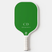 Name der Forest-Green-Monogramm-Initialen Pickleball Schläger (Vorderseite)
