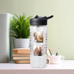 Name der Foto-Collagen Trinkflasche<br><div class="desc">Personalisieren und fügen Sie 6 Fotos von Freunden. Fügen Sie Ihren Vornamen und Familiennamen schwarze Buchstaben hinzu.</div>
