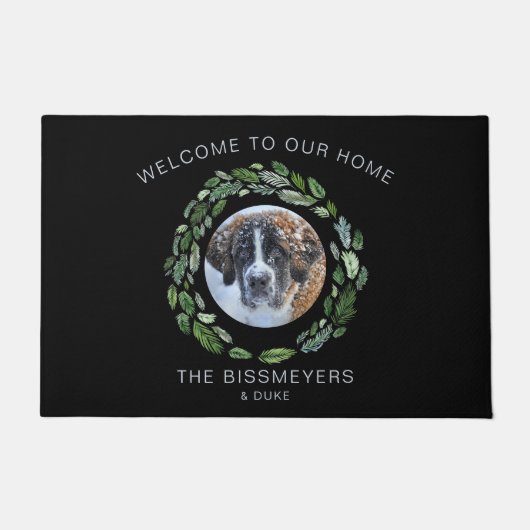 Name der Foto-Schwarz-Blattfarbe Fußmatte (Vorderseite)