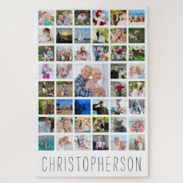 Name der FotoCollage der Familie weiß Puzzle