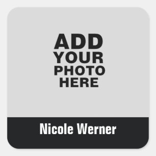 Name der Fotografie Quadratischer Aufkleber