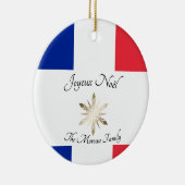 Name der französischen Familie Joyeux Noël Flag un Keramik Ornament (Rechts)