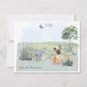 Name der französischen Schmetterlingshunde Mitteilungskarte (Vorderseite)