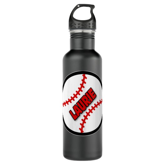 Name der Frau auf Baseball BASEBALL LAURIE V-Neck Edelstahlflasche (Vorderseite)