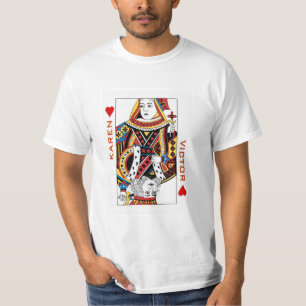 Name der Freundin oder Freundin beim Kartenspielen T-Shirt