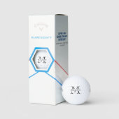 Name der Gastgeschenk Hochzeit für Monogramm-Vorla Golfball (Verpackung)
