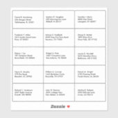 Name der Gastliste Aufkleber (Blatt)