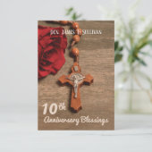 Name der Gebetskarte 10. Ordination Jubiläum Rose Dankeskarte (Stehend Vorderseite)