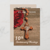 Name der Gebetskarte 10. Ordination Jubiläum Rose Dankeskarte (Vorne/Hinten)