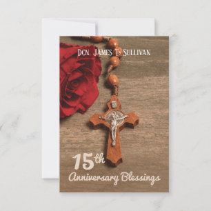 Name der Gebetskarte 15. Ordination Jubiläum Rose Dankeskarte