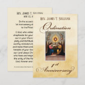 Name der Gebetskarte 1. Ordination Jubiläum Altar Dankeskarte (Vorne/Hinten)