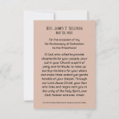 Name der Gebetskarte 1. Ordination Jubiläum Host Dankeskarte (Rückseite)