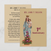 Name der Gebetskarte 1. Ordination Jubiläum Mary Dankeskarte (Vorne/Hinten)