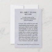 Name der Gebetskarte 25. Jubiläumsverordnung Dankeskarte (Rückseite)