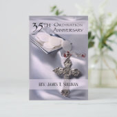 Name der Gebetskarte 35. Ordination Jubiläum Host Dankeskarte (Stehend Vorderseite)
