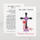 Name der Gebetskarte 5. Ordination Jubiläum Schwar Dankeskarte (Vorne/Hinten)