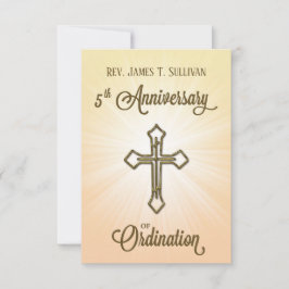 Name der Gebetskarte 5. Ordination Jubiläumskreuz Dankeskarte