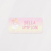 Name der gelb/rosa ballerina wasserdichten Kleidun Etiketten (Design 1)
