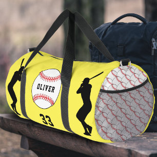 Name der Gelben Baseball-Ball-Silhouette Duffle Bag