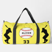 Name der Gelben Baseball-Ball-Silhouette Duffle Bag (Vorderseite)