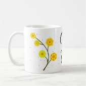 Name der gelben floralen Monogramm Kaffeetasse (Links)