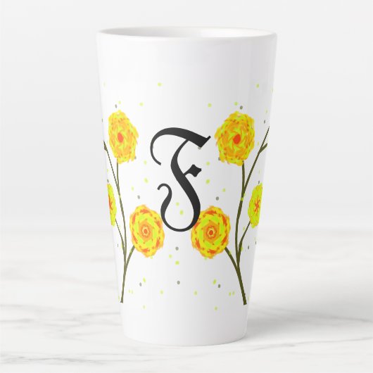Name der gelben floralen Monogramm Milchtasse (Vorderseite)