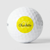 Name der gelben Monogramm-Initialen Golfball (Vorderseite)