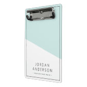 Name der geometrisch leuchtenden Aqua-blauen Farbb Mini Klemmbrett (Gewinkelt2)