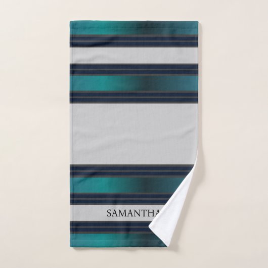 Name der geometrischen Streifen in blau und grau Badhandtuch Set (Handtuch)