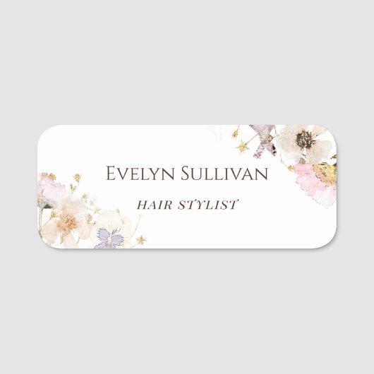 Name der getrockneten Blume Namensschild (Vorderseite)